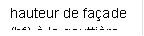 hauteur de fa�ade (hf) � la goutti�re