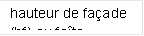 hauteur de fa�ade (hf) au fa�te